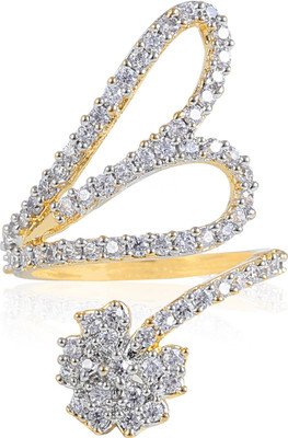 

Fasherati Stylish Adjustable Crystal Crystal Ring, Gold