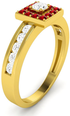 

Parshva Diam Silver Ruby Gold-plated Plated Ring, Yellow