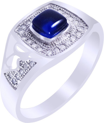 

Elotic Silver Cubic Zirconia Rhodium Plated Ring, Blue