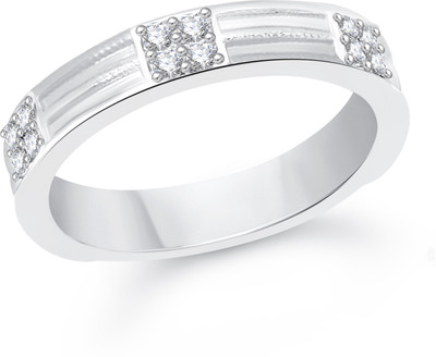 

VK Jewels Two Tone Alloy Cubic Zirconia Rhodium Plated Ring, Silver