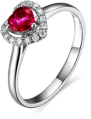 

Facetzinspire Silver Ruby Sterling Silver Plated Ring, Platinum