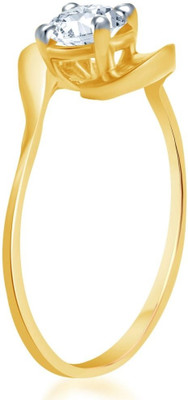 

Sukkhi Cubic Zirconia Stone Studded Solitaire Alloy Cubic Zirconia Rhodium, Gold-plated Plated Ring, White;gold