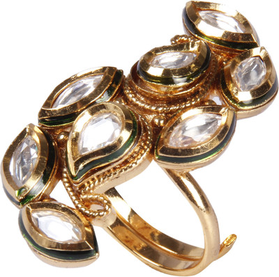 

Pink Rose Charm Copper Ring, Gold