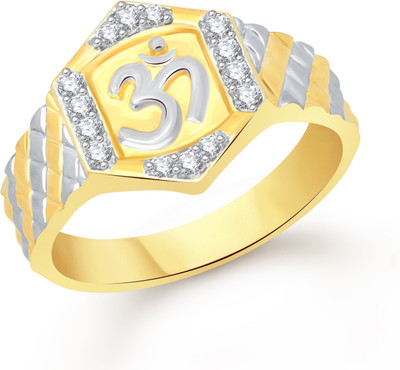

VK Jewels The Divine Om Alloy Cubic Zirconia Gold-plated Plated Ring