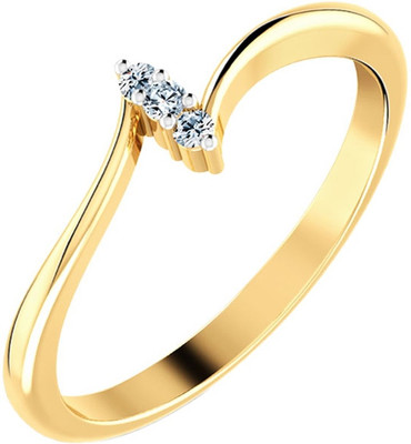 

Kataria Jewellers The Azalea American Diamond 92.5 BIS Hallmarked Silver Ring, Yellow
