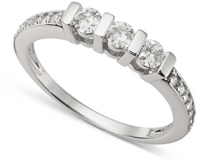

Kiara Jewellery Sterling Silver Swarovski Zirconia Rhodium Plated Ring, White