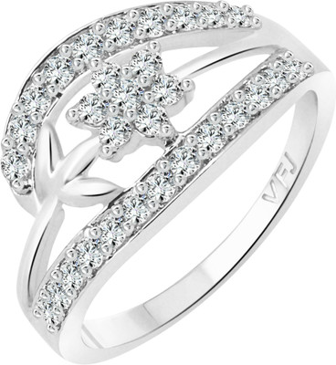 

Vighnaharta Flory Gift Alloy Cubic Zirconia Gold-plated Plated Ring, Silver