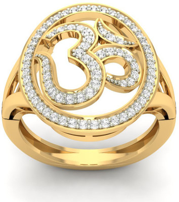 

Jewels5 Ganesha 14kt Diamond Yellow Gold ring(Rhodium Plated)