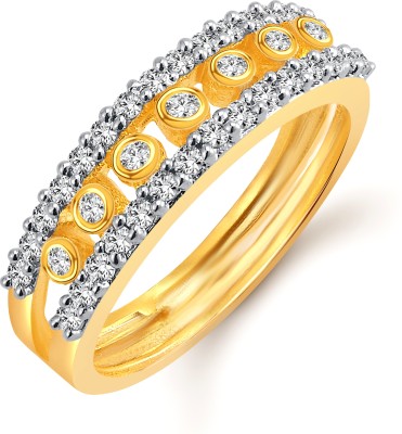 VIGHNAHARTA Jovial Band Alloy Cubic Zirconia Gold Plated Ring