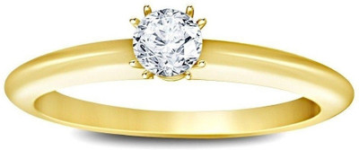 

Vorra Fashion Simple Solitaire Sterling Silver Cubic Zirconia Gold-plated Plated Ring, Yellow