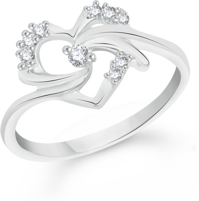 

VK Jewels Stone in Heart Alloy Cubic Zirconia Rhodium Plated Ring, Silver
