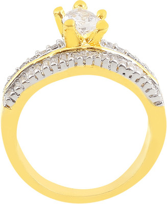 

Fasherati Solitaire and CZ in Baguette Crystal Crystal Ring, Silver