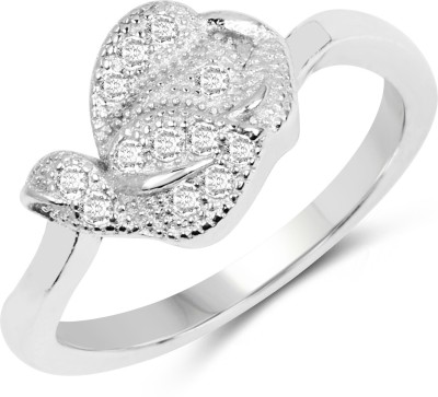 Johareez White Cubic Zirconia .925 Sterling Silver Ring Sterling Silver Cubic Zirconia Rhodium Plated Ring