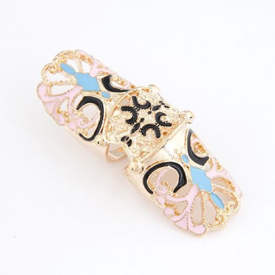 Cinderella Collection By Shining Diva Golden & Black Alloy Ring