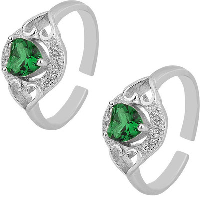 

Jewel99 Bella Silver Swarovski Zirconia Platinum Plated Toe Ring, Red