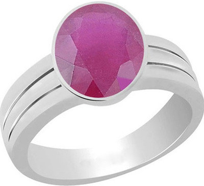 S KUMAR GEMS & JEWELS Sterling Silver Ruby Ring