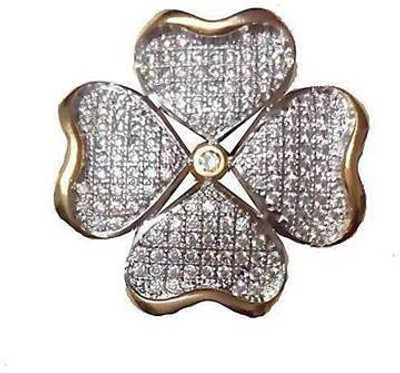 

Uzuri Beeautiful Heart Flower Copper Rhodium Plated Ring, Multicolor