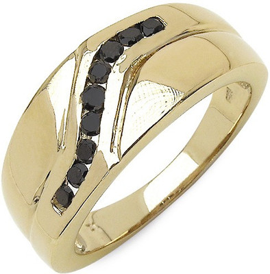 

Johareez Sterling Silver Diamond Sterling Silver Plated Ring, Black