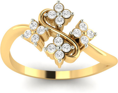 

Jewels5 Columbine 14kt Diamond Yellow Gold ring(Rhodium Plated)