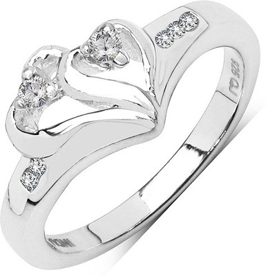 

Johareez Beautiful Sterling Silver Cubic Zirconia Rhodium Plated Ring, White