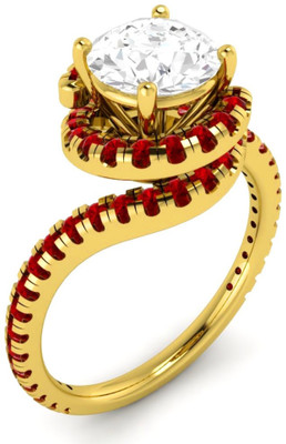 

Parshva Diam Silver Sapphire Gold-plated Plated Ring, Yellow