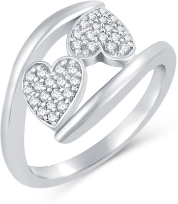

Sukkhi Astonishing Heart Alloy Cubic Zirconia Rhodium Plated Ring, White