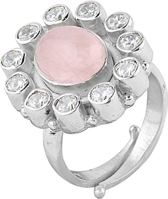 

Zivah Sterling Silver Quartz Ring, Pink;white