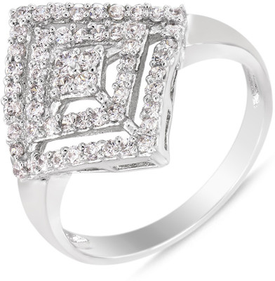 66% OFF on mahi Ultra Modish Alloy, Brass Zircon Rhodium Plated Ring