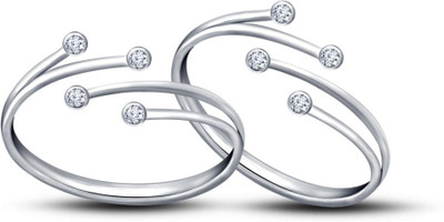 Kirati New Design Valentine Day Gift Sterling Silver Cubic Zirconia Platinum Plated Toe Ring