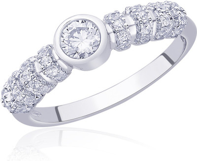 

Peora Edgy Sterling Silver Rhodium Plated Ring
