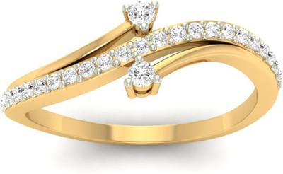 

Jewels5 Peony 18kt Diamond Yellow Gold ring(Rhodium Plated)
