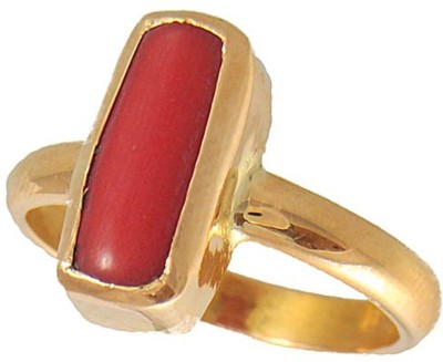 SMS Retail 9.25 Ratti Stone Coral Copper Plated Ring at flipkart