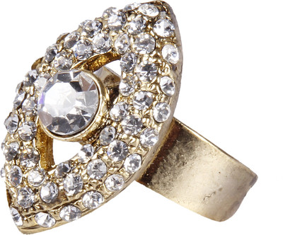 

Pink Rose Eye Alloy Ring, White