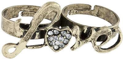 68% OFF on CRUNCHY FASHION Love Double Finger Alloy Ring