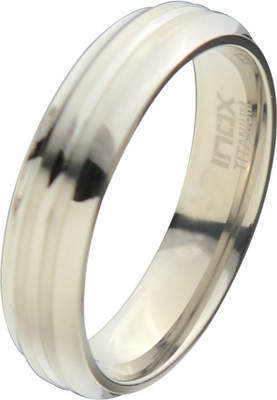

Inox Jewelry Deep Groove Pattern Titanium Ring, Silver