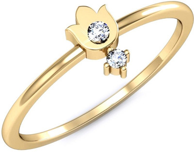 

Kataria Jewellers The Alfio American Diamond 92.5 BIS Hallmarked Silver Ring, Yellow