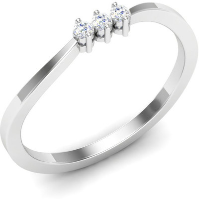 

Kataria Jewellers The Adaliz American Diamond 92.5 BIS Hallmarked Silver Ring, White