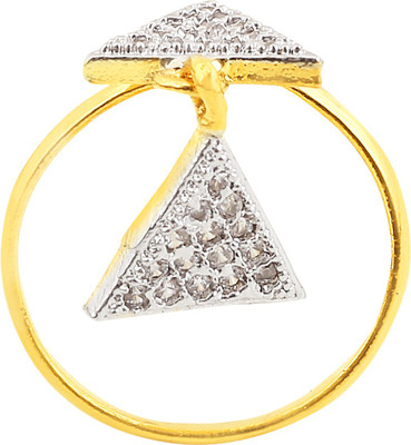 

Fasherati Double Triangle Crystal Crystal Ring, Silver