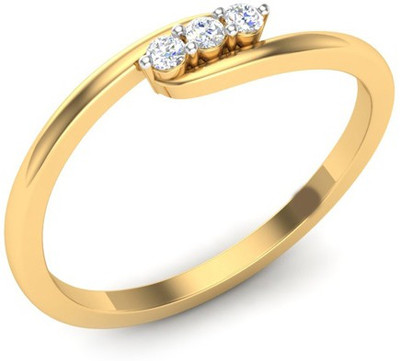 

Kataria Jewellers The Alita American Diamond 92.5 BIS Hallmarked Silver Ring, Yellow