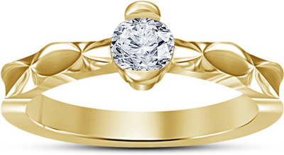 

Vorra Fashion Solitaire Sterling Silver Cubic Zirconia Gold-plated Plated Ring, Yellow