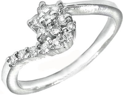 

Gunjan Diamond Love forever Silver Diamond 900 Silver Plated Ring, White