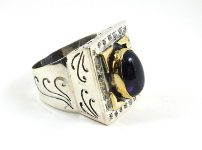 16% OFF on Aina Cocktail Silver Amethyst Ring