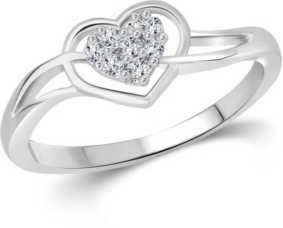 VIGHNAHARTA Splendid Heart Alloy Cubic Zirconia Gold Plated Ring