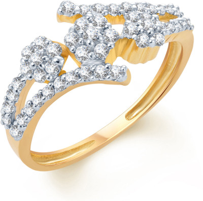 

Sukkhi Glimmery Alloy Cubic Zirconia Gold-plated, Rhodium Plated Ring, Gold;white