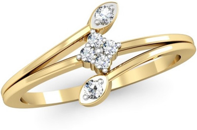 

Kataria Jewellers The Georgitte American Diamond 92.5 BIS Hallmarked Silver Ring, Yellow