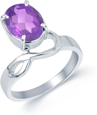 

G-Luck Jamunia Stone Weight - 2.6 Carat / 3.06 Ratti Silver Amethyst Ring, Purple