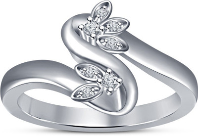 

Vorra Fashion Sinuoes Style Sterling Silver Cubic Zirconia Platinum Plated Ring
