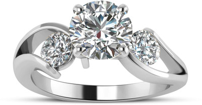 

Anopchand Tilokchand Jewellers Silver Cubic Zirconia Gold-plated Plated Ring, White