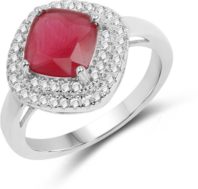 

Johareez Beautiful Sterling Silver Cubic Zirconia Rhodium Plated Ring, Pink