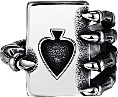 

Yellow Chimes House of Cards Stainless Steel Ring, Silver